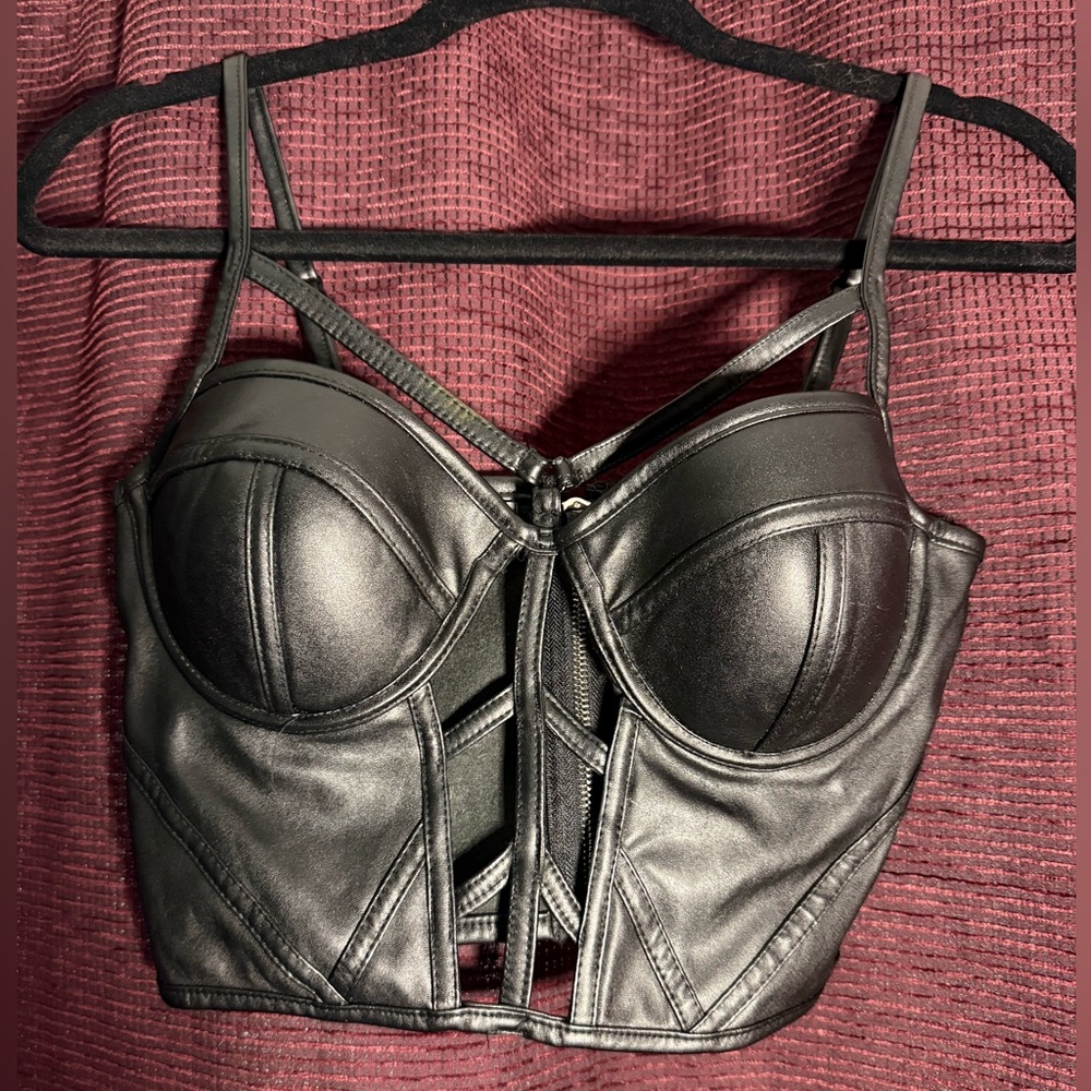 Charlotte Russe Black Bustier Top